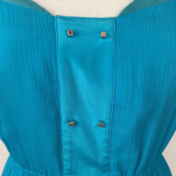 BCBGENERATION Turquoise 100% Silk Dress Sz S - Picture 5 of 7